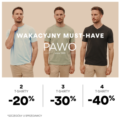 Wakacyjny Must Have – T-shirty PAWO nawet do -40%!
