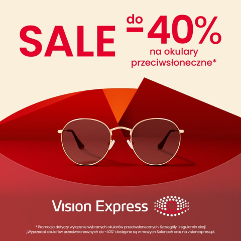 LETNIA WYPRZEDAŻ OKULARÓW PRZECIWSŁONECZNYCH W VISION EXPRESS!