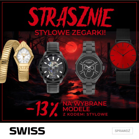 -13% NA STRASZNIE STYLOWE ZEGARKI W SWISS