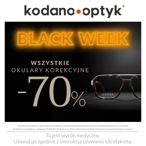 BLACK WEEK w KODANO Optyk! Wszystkie okulary korekcyjne -70%