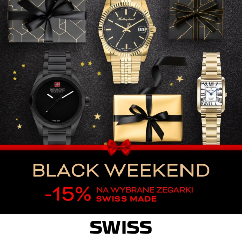 BLACK WEEKEND W SWISS: -15% NA WYBRANE ZEGARKI SWISS MADE