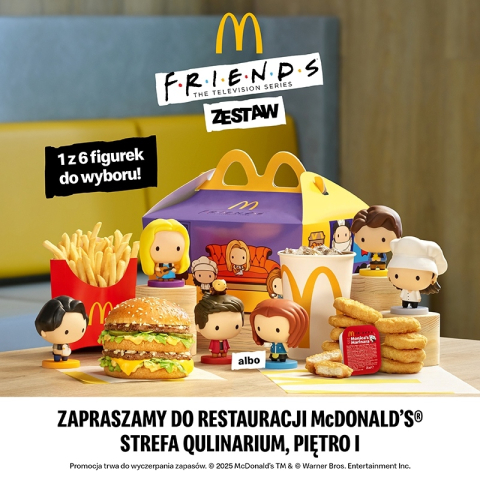 Zgarnij 1 z 6 figurek kupując zestaw Friends w McDonald's!